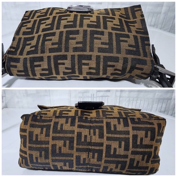 Authentic FENDI Vintage Zucca Mamma Baguette Shoulder Bag Brown - Picture 11 of 16